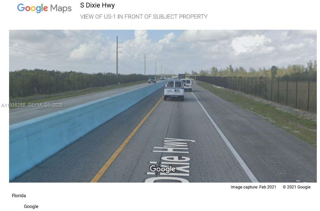 US-1 FACING NORTH FRONT OF SUBJECT PROPERTY