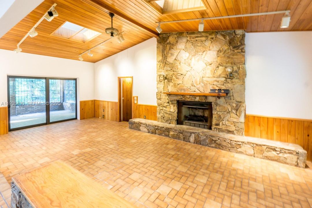 Family Room with Wood-Burning Fireplace