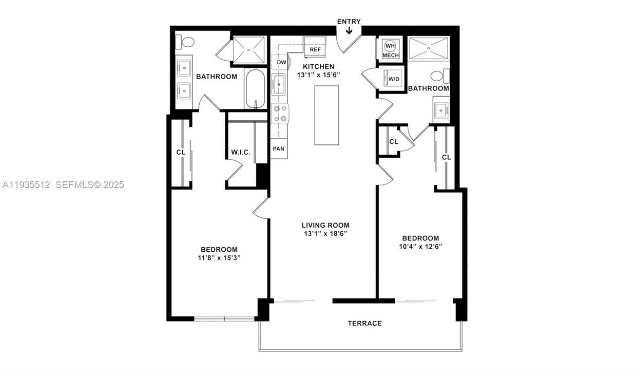 For Rent: $4,137 (2 beds, 2 baths, 1264 Square Feet)