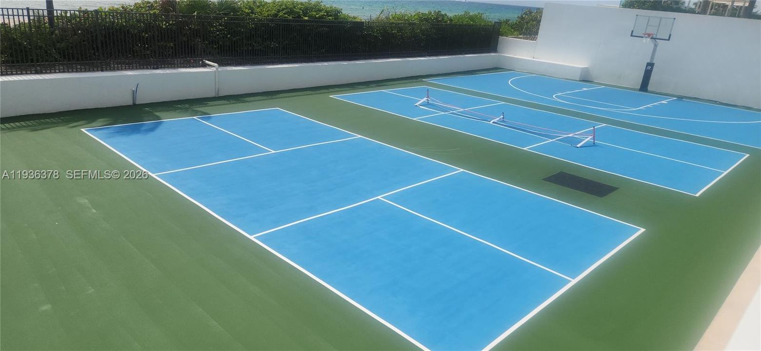 pickle balls courts and basketball court