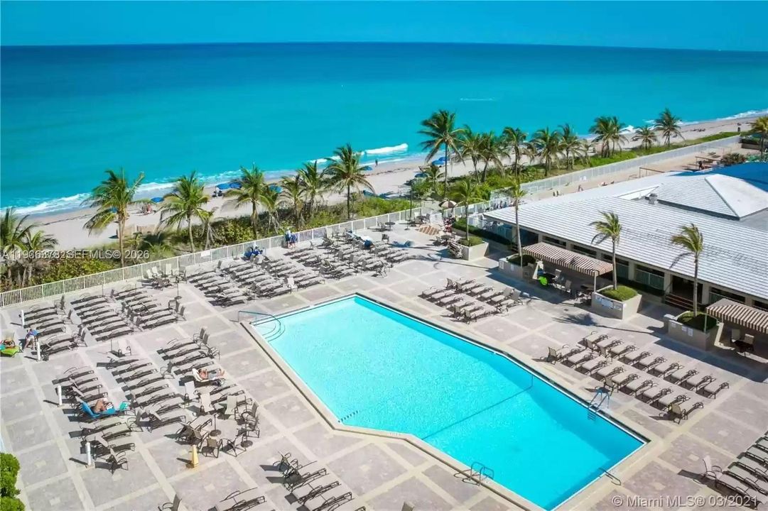 oceanside pool currently being renovated but when ready be awesome look at that beach