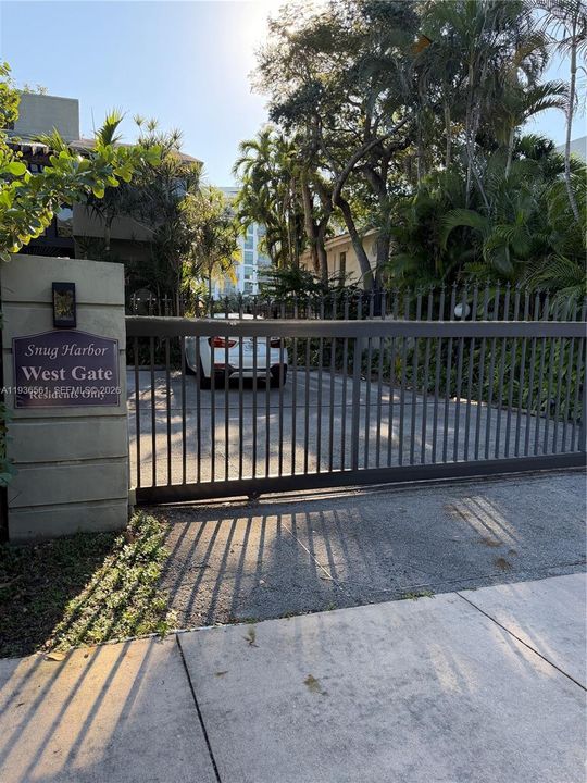 Entrance gate on west side of property.