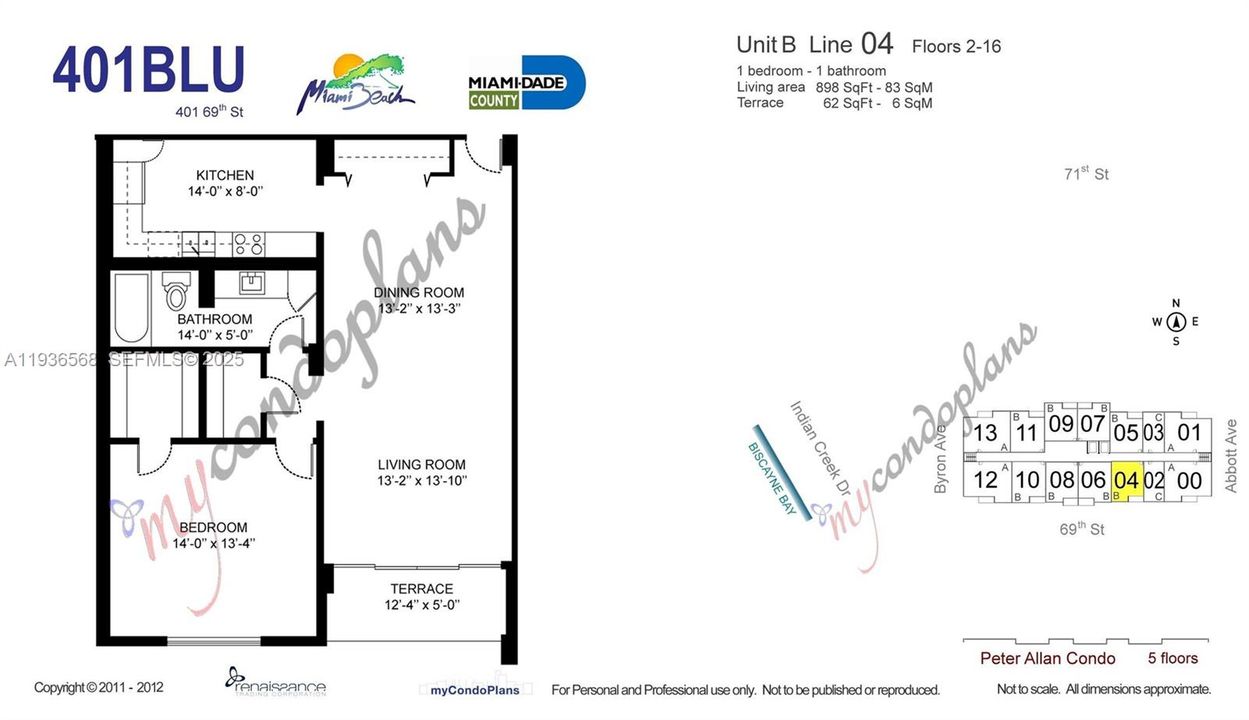 На продажу: $319,000 (1 спален, 1 ванн, 898 Квадратных фут)