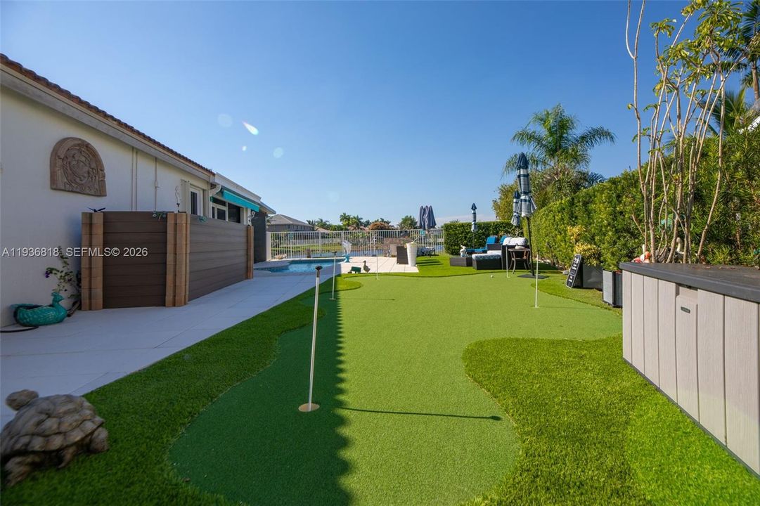 Large Private fenced in Backyard