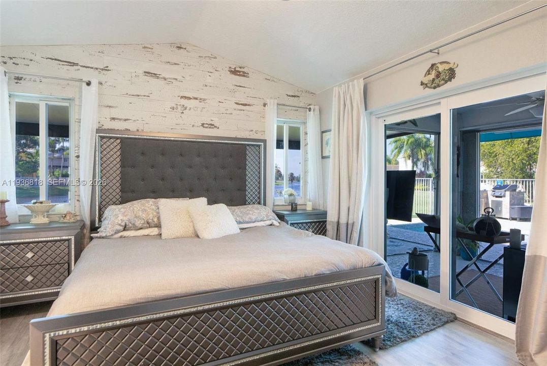 Large Master with hurricane impact slidding door leading to your lanai