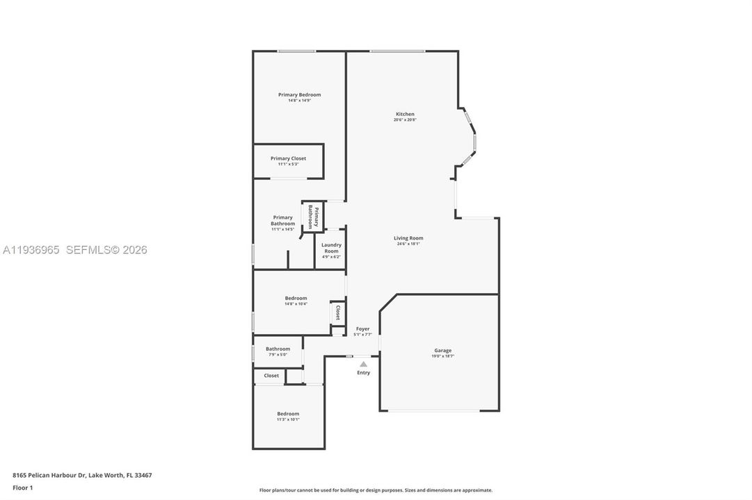 На продажу: $540,000 (3 спален, 2 ванн, 1849 Квадратных фут)