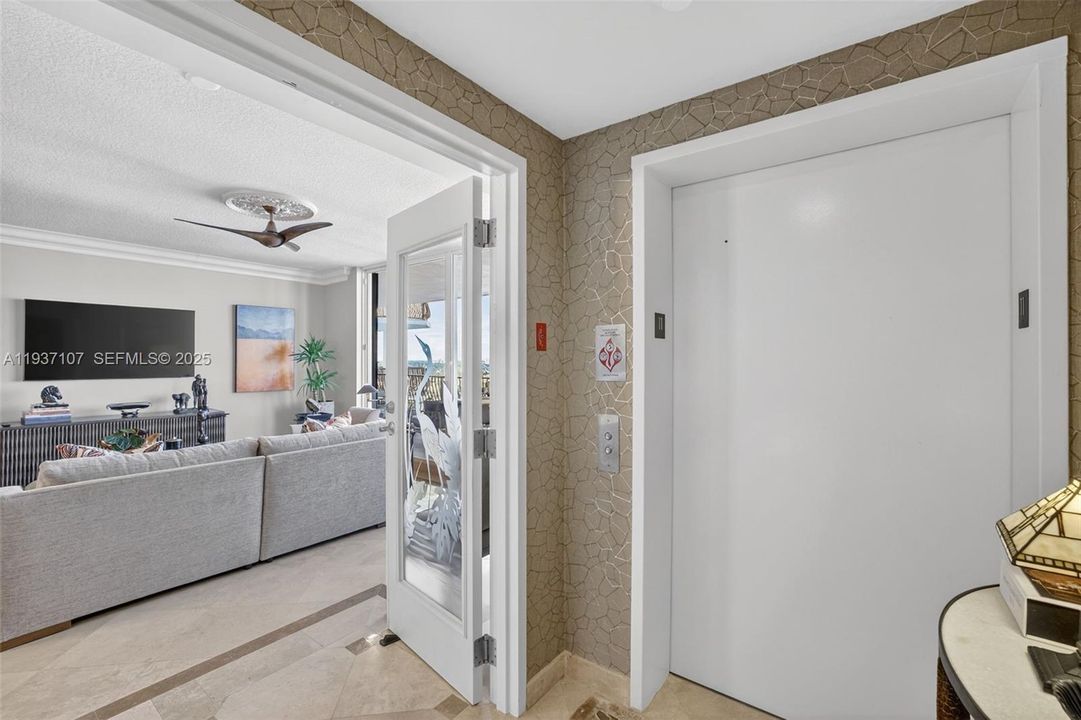 Elevator brings you right to your private / secure foyer