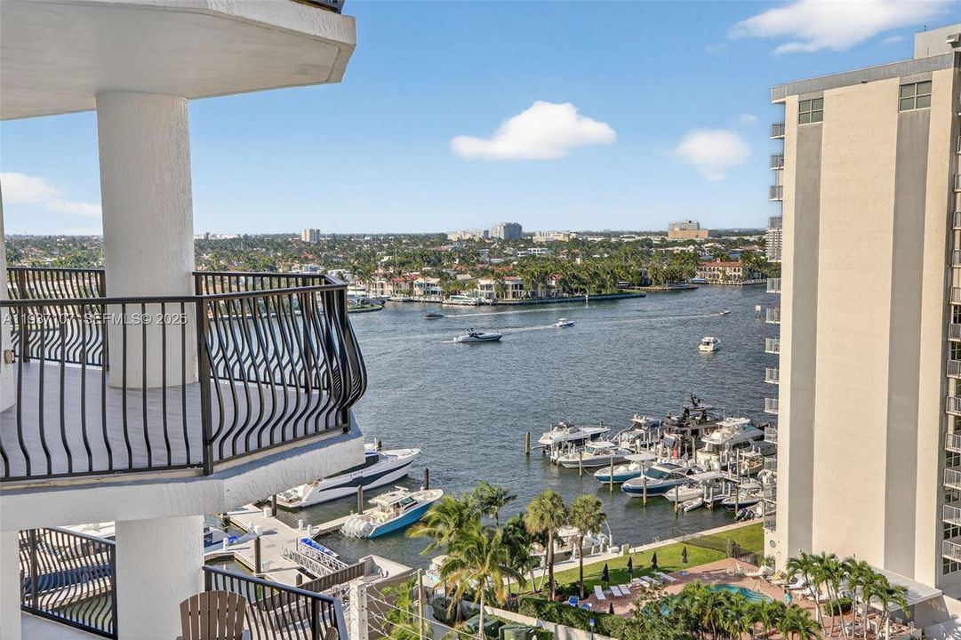 Actual balcony views - gorgeous water views toward Seven Isles off Las Olas Blvd.