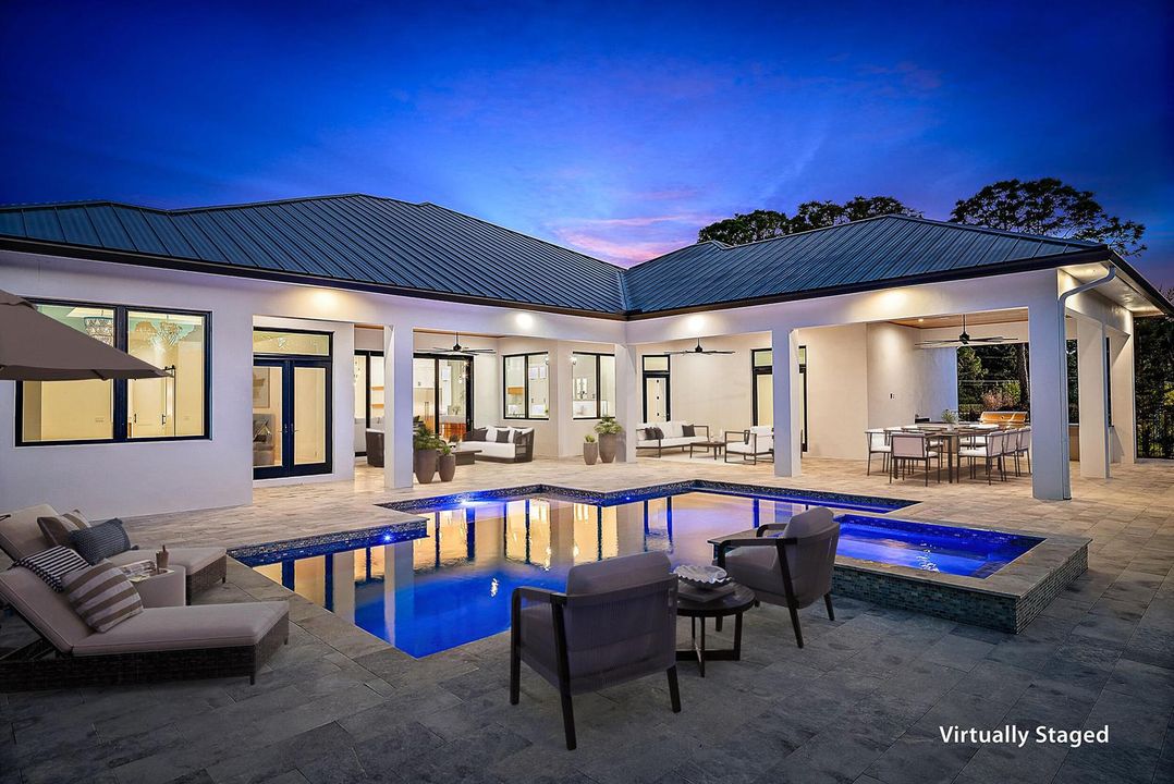 Large Open Air & Covered Marble Patio