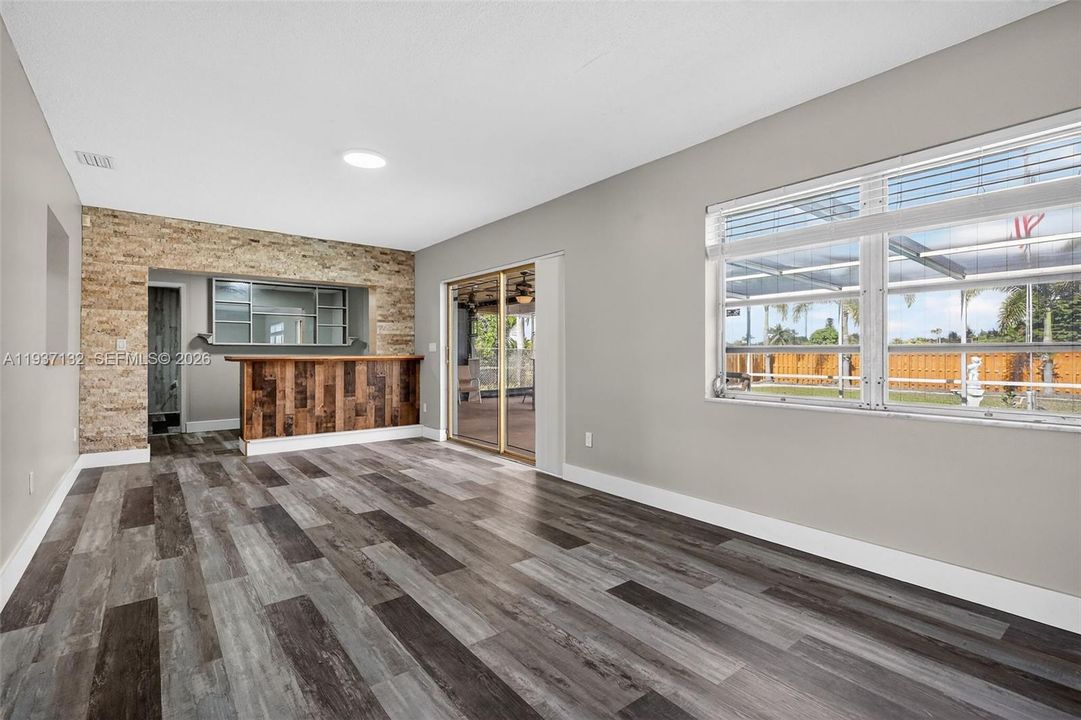 BUILT IN BAR AND DEN ROOM