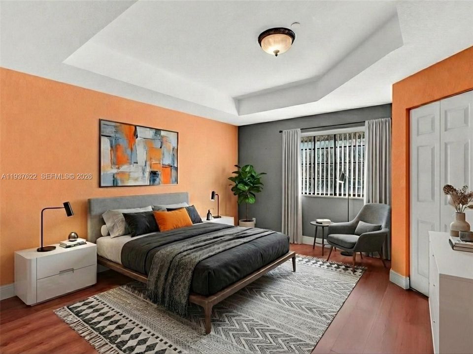 Master bedroom, Virtually staged