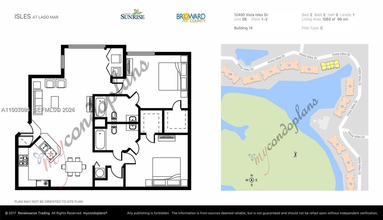 For Rent: $2,300 (2 beds, 2 baths, 1065 Square Feet)