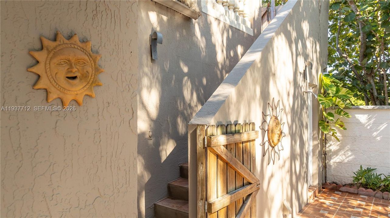 outdoor stairs to the second floor open patio