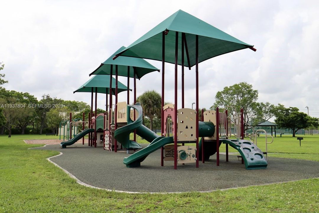 Playground with equipment