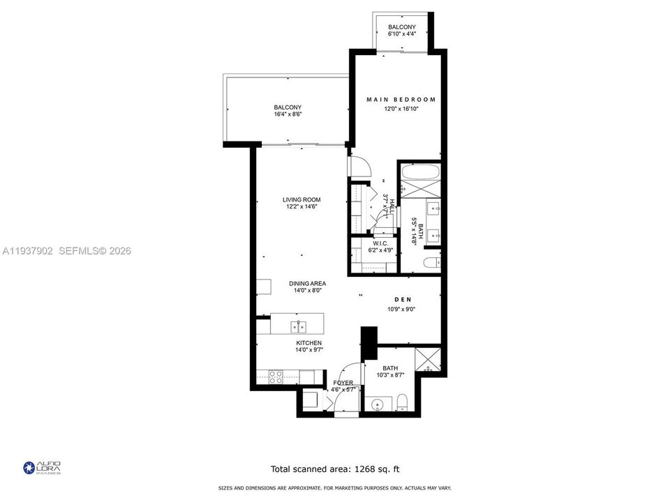 待售: $625,000 (1 贝兹, 2 浴室, 1031 平方英尺)