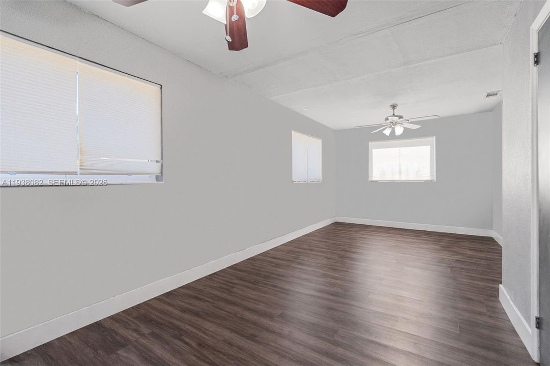 Bedrooms 3 & 4. Wall was removed to make large room but can easily be converted back.