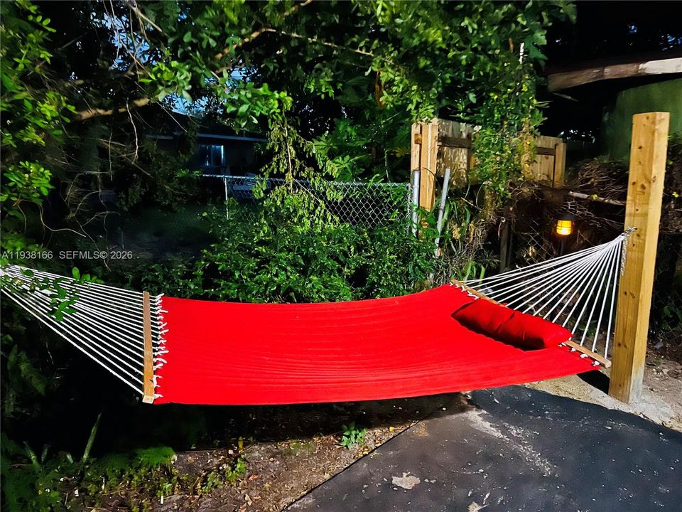 Night time relaxation in the back.