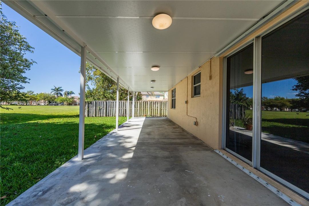Backyard entertainment area.