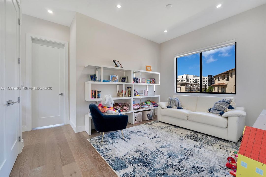 Upstairs family room can be converted to a 4th bedroom.