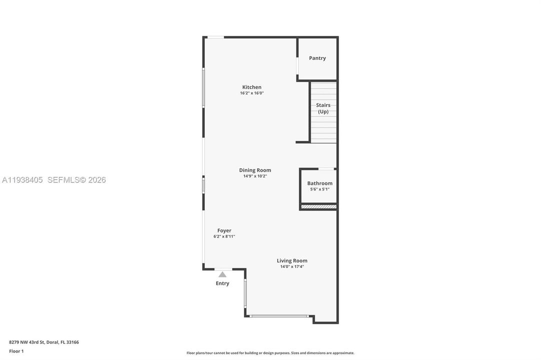 First floor (2 car garage not shown).