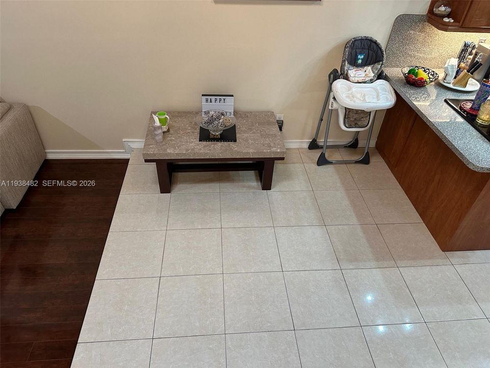 View of the dining room from the stairs