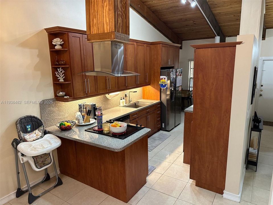 View of the kitchen from the stairs