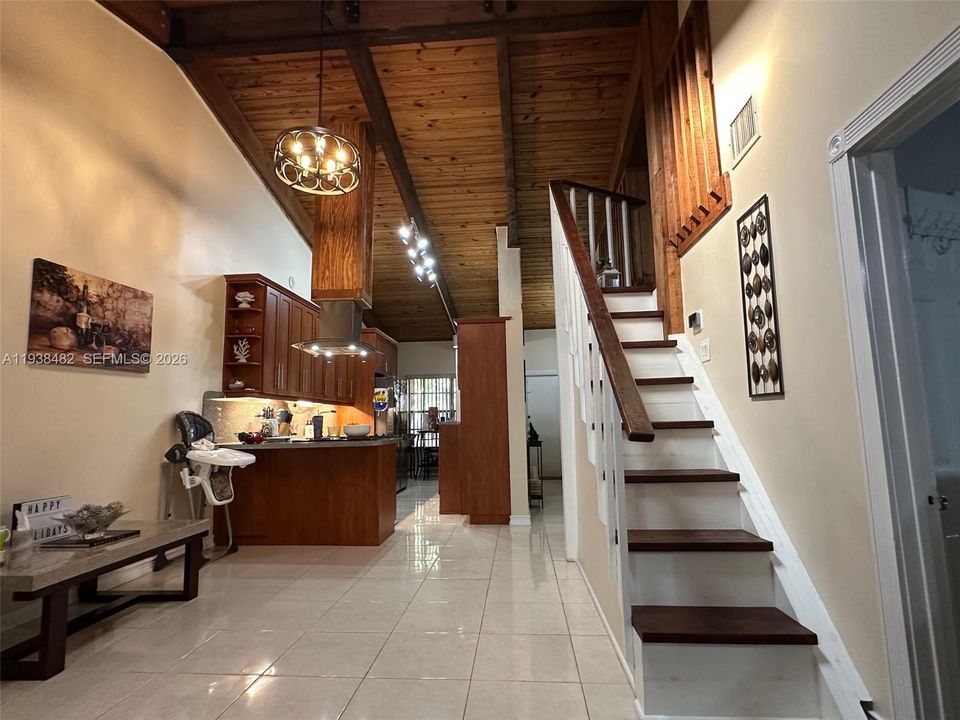 View of the dining room and Kitchen from the living room