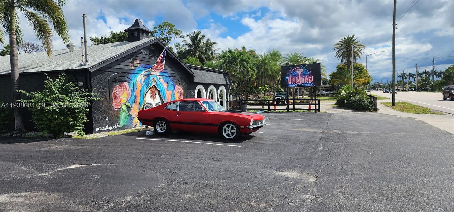 Restaurant and front parking