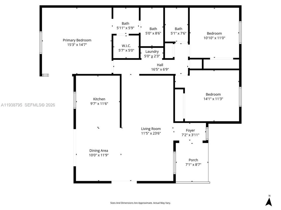En Venta: $620,000 (3 camas, 2 baños, 1507 Pies cuadrados)