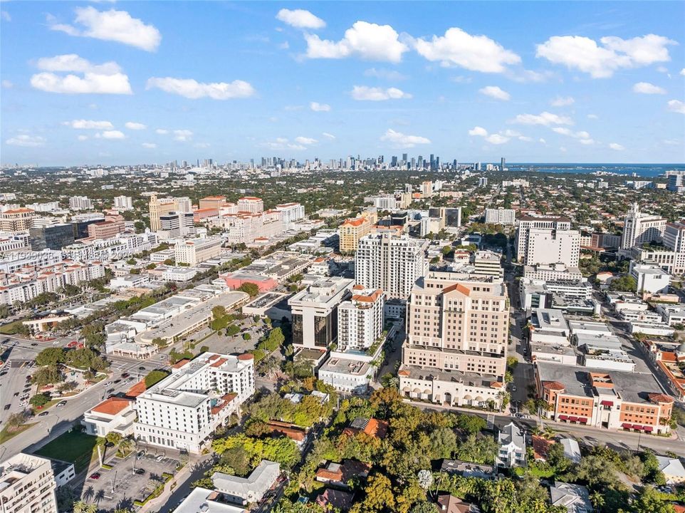 Brickell skyline and water views on the left.  Also seen from the balcony.