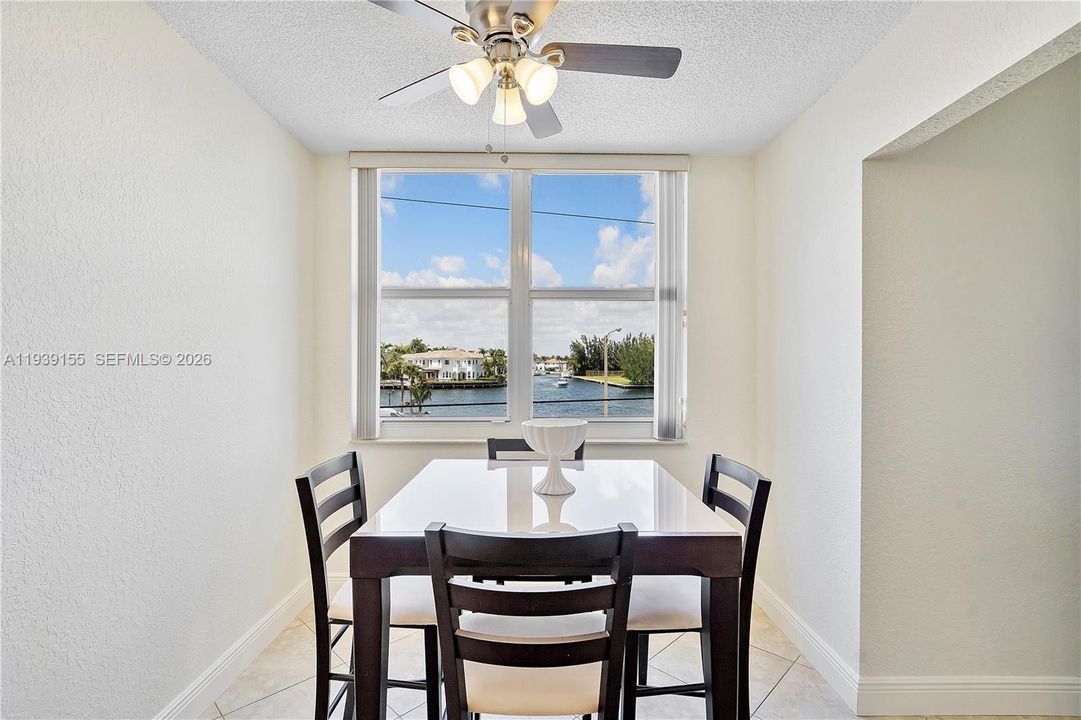 Eat-in kitchen with beautiful intracoastal views