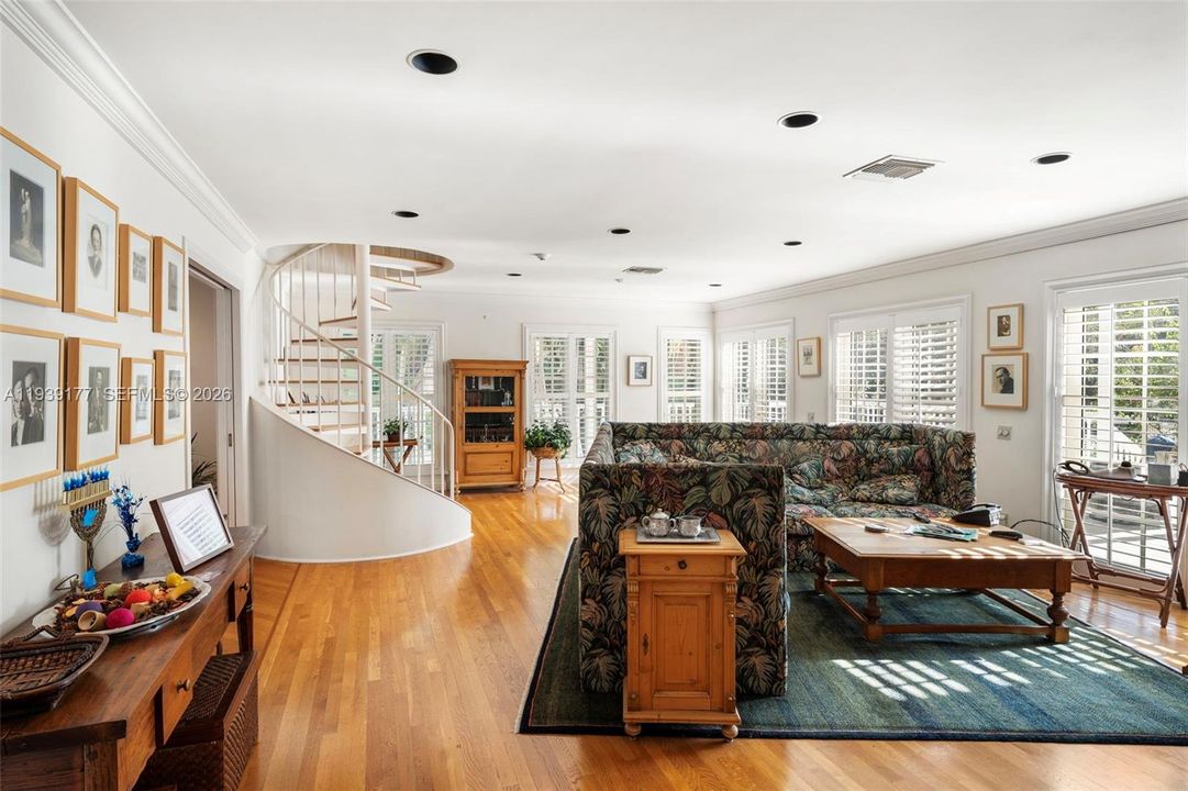 secondary staircase in living room