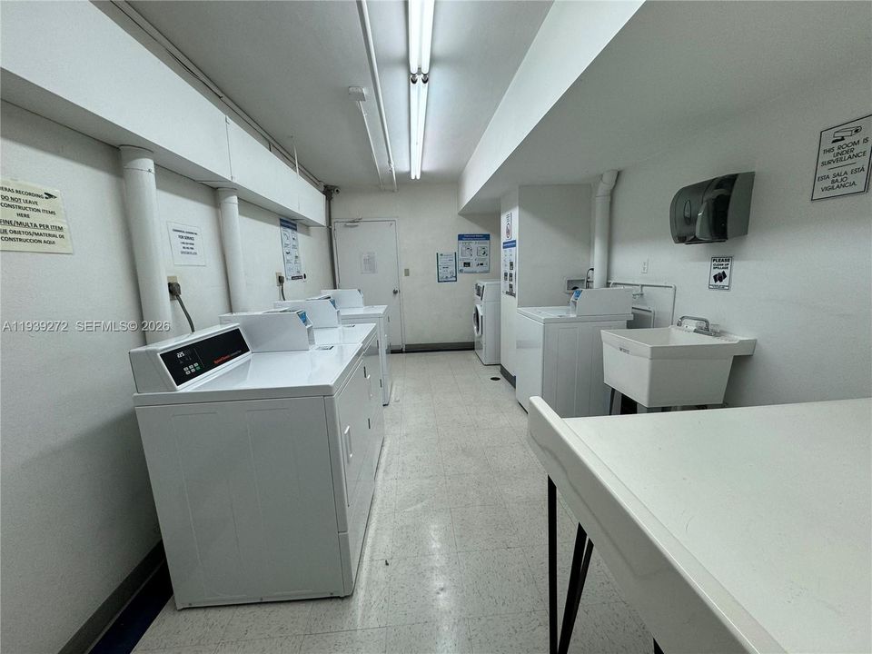 Laundry facilities 2 washers 3 dryers
