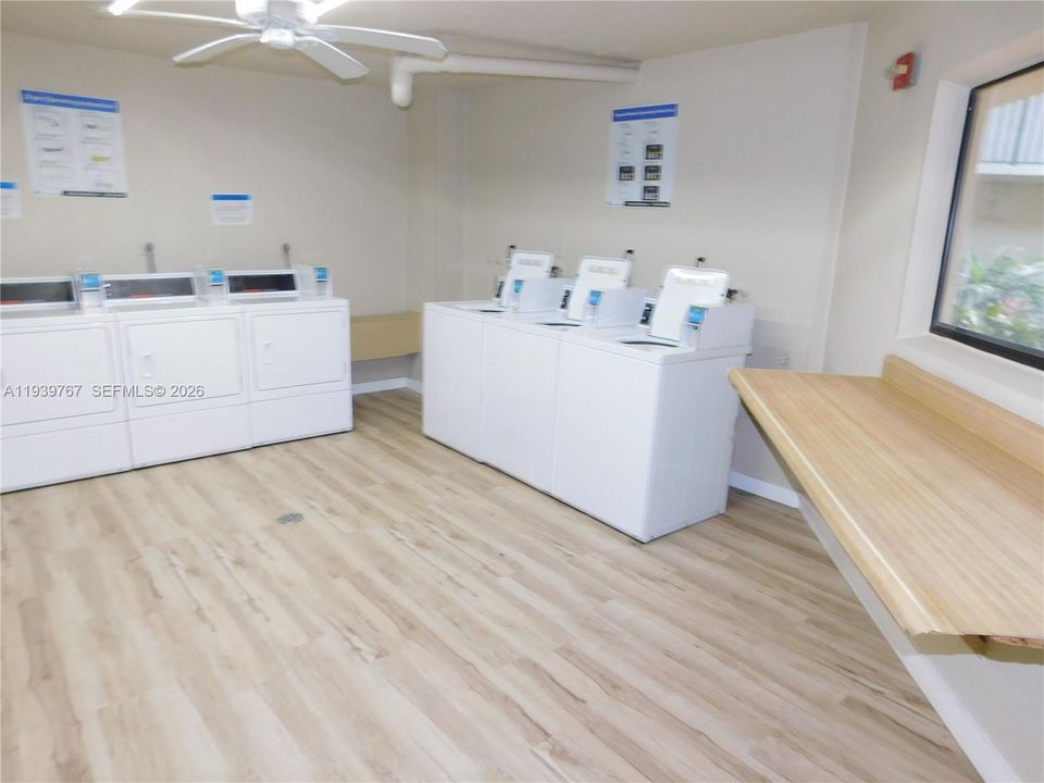 3 washers & 3 dryers on each floor of building