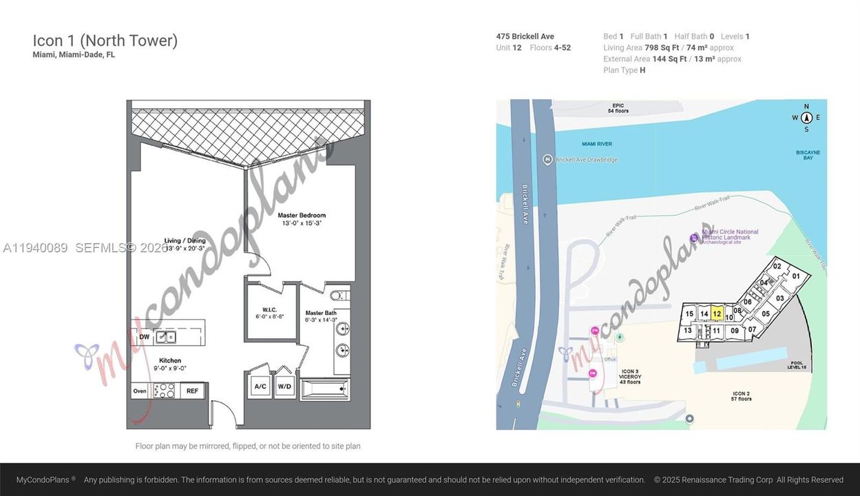 В аренду: $3,300 (1 спален, 1 ванн, 940 Квадратных фут)