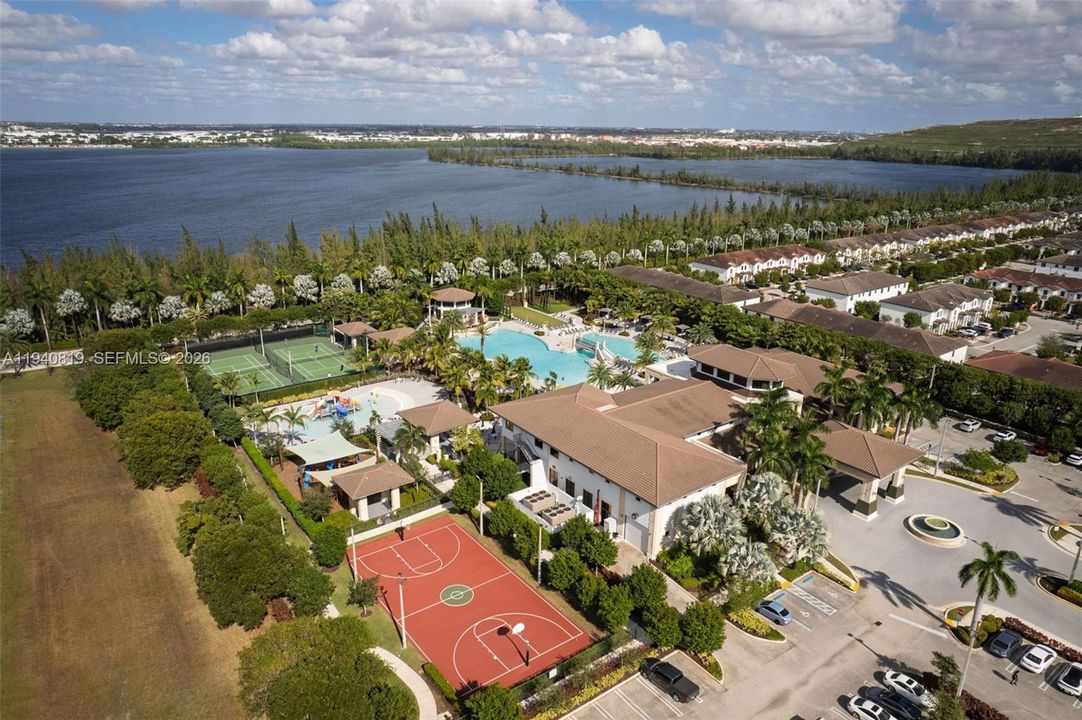 Aerial view of clubhouse