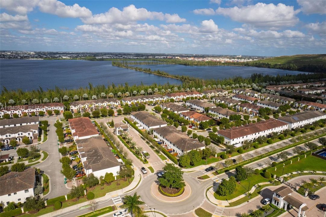 Aerial view of community