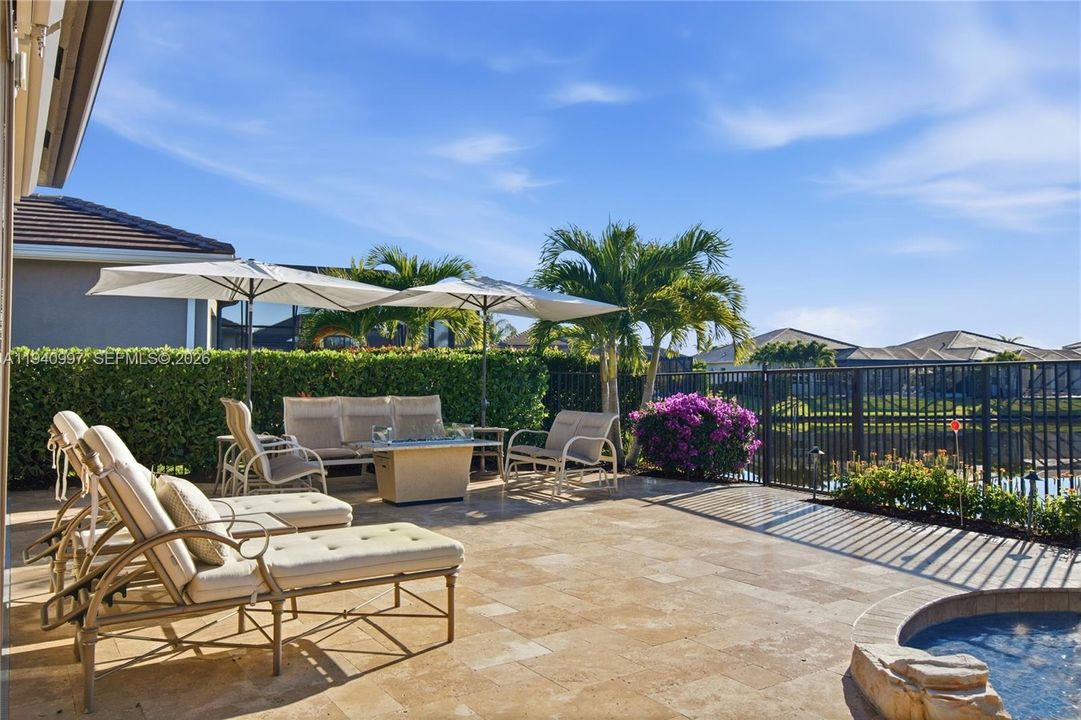 Spacious open patio with long lake views