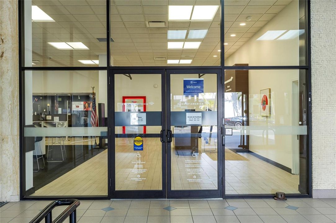Anchor tenant Bank of America entrance