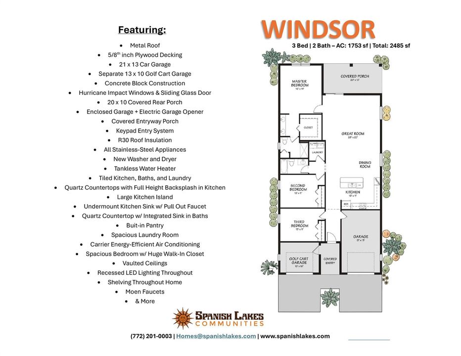 Windsor Floor Plan & Features Landscape