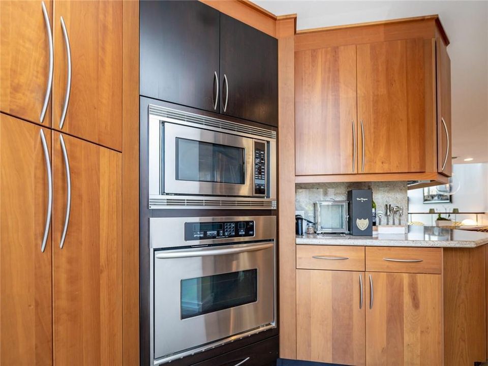 KITCHEN WITH MICROWAVE AND WALL OVEN