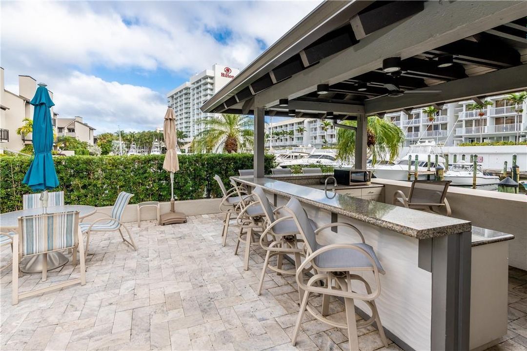 OPEN AIR BAR & KITCHENETTE BY POOL