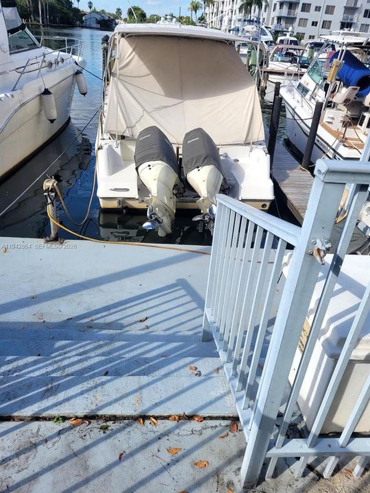 Concrete Seawall, recently replaced wood side cat-walk