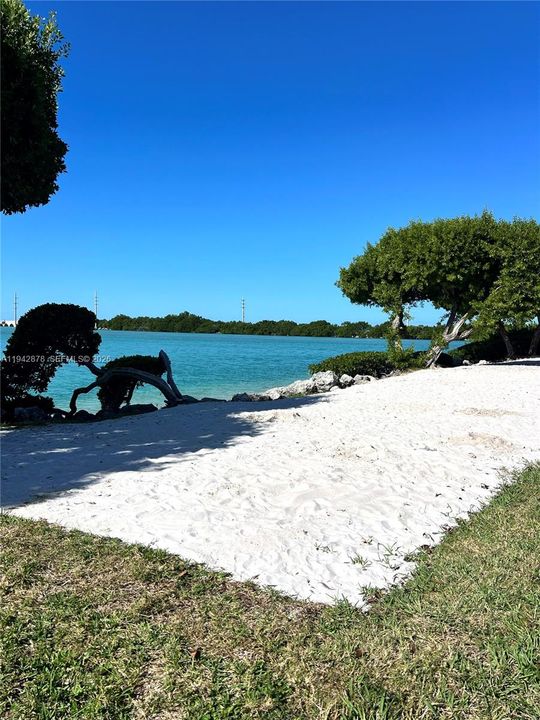 Sunset Village beach, steps away.