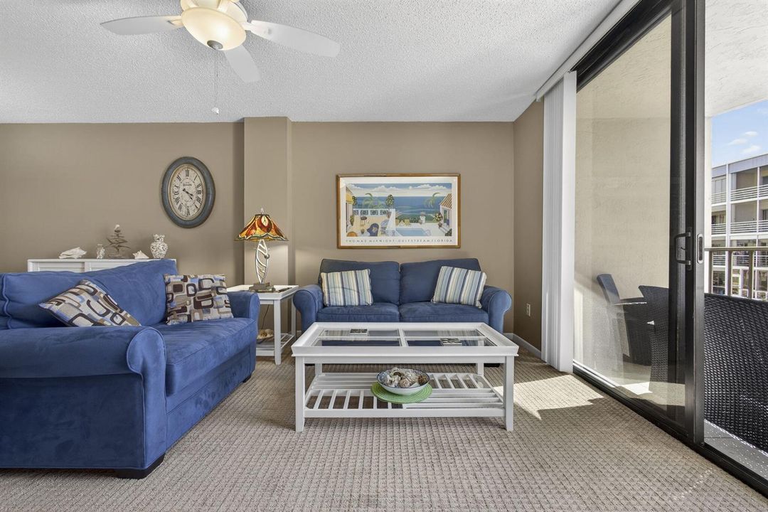 Living area and balcony