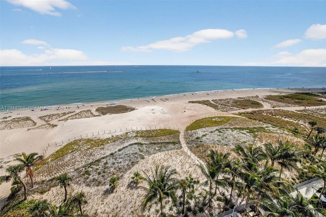 Grounds of Casamar and the dunes & Beach beyond the building.