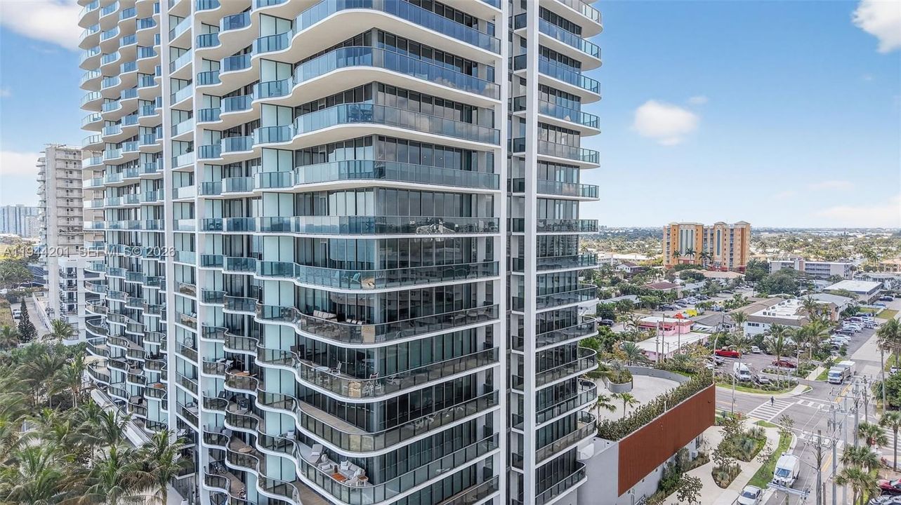 Unit 906 has TWO wrap around balconies, on the east and west sides.