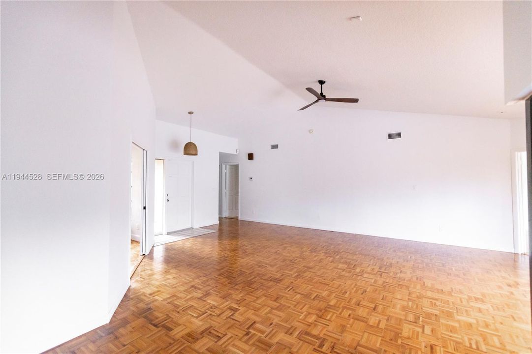 View to main entrance , den and bedrooms