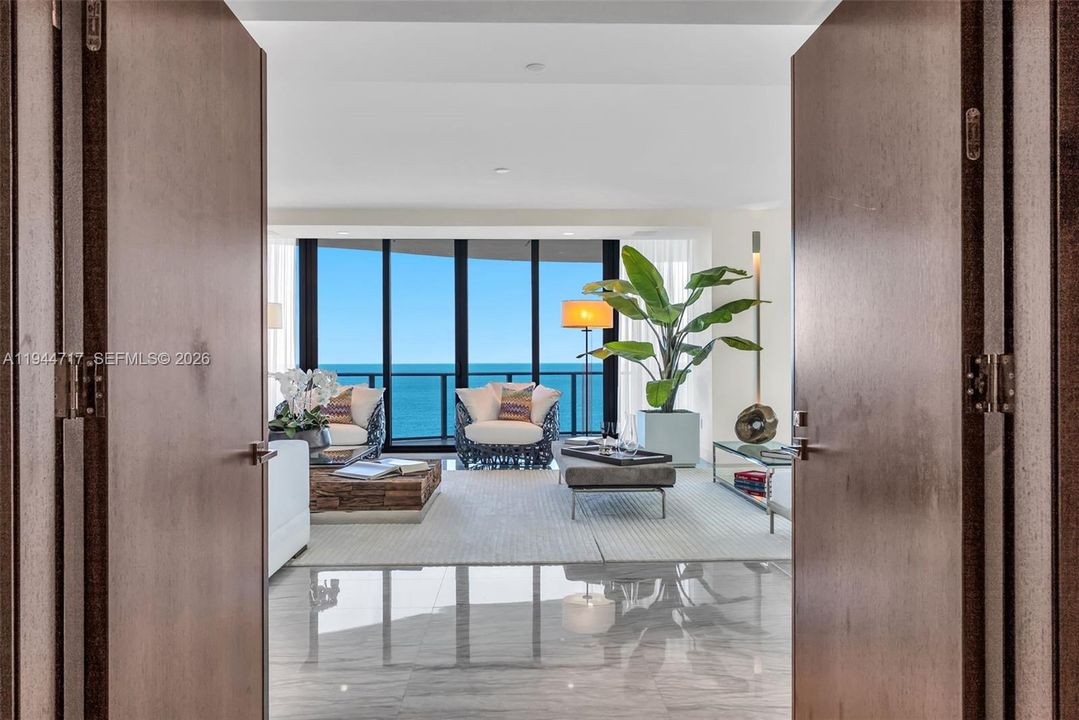 Massive foyer has two entrances. Living Room and Bedrooms.