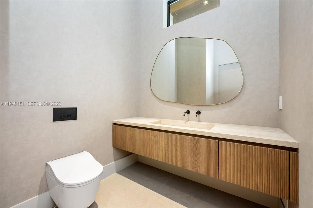 Powder Bathroom, In wall Toto Toilet